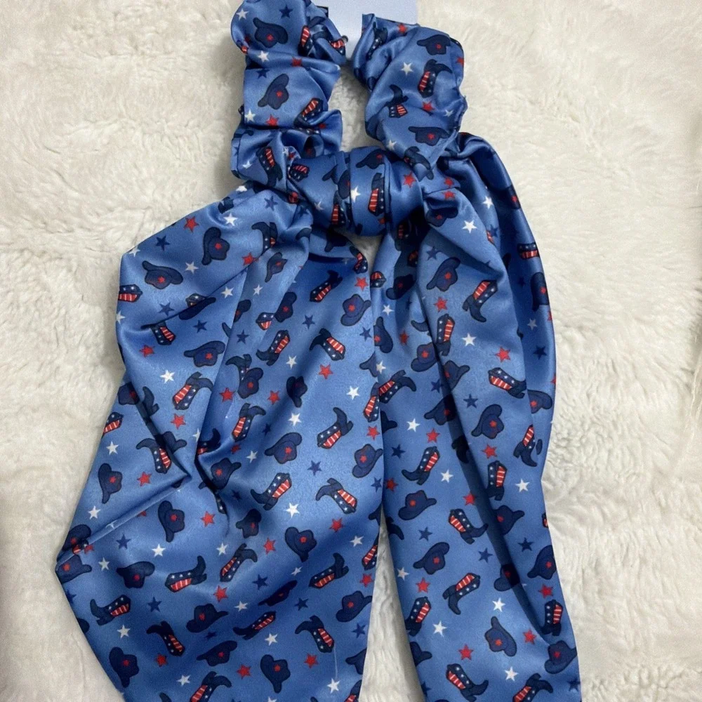 Oh My Stars Twister With Tails Hair Scrunchie, Cowboy Hat & Boots, NWT